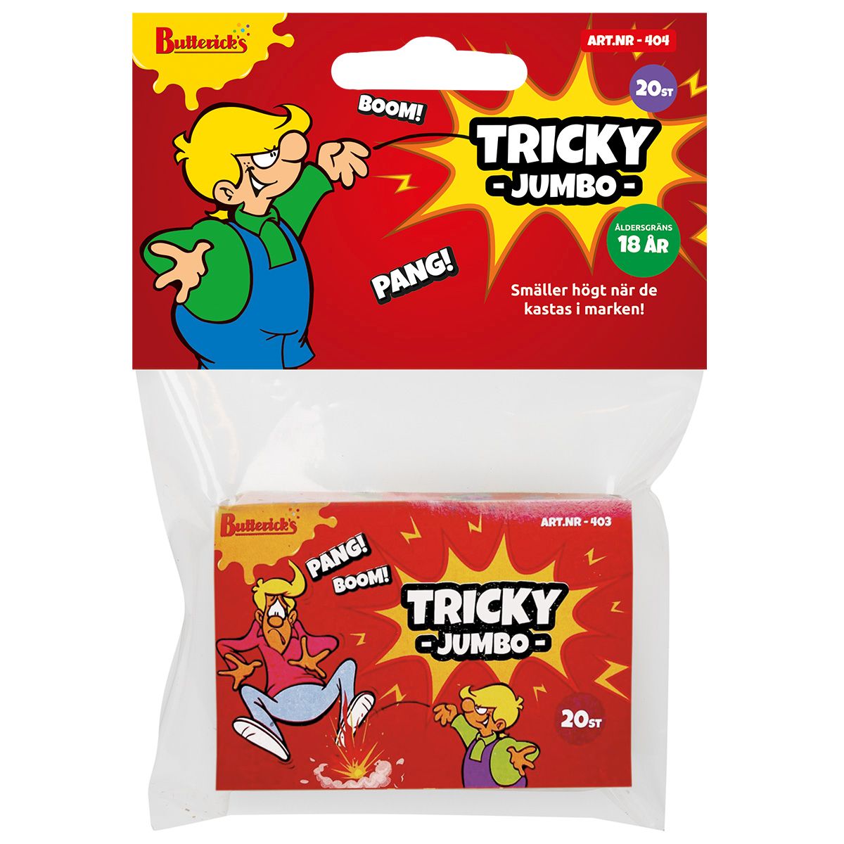 TRICKY JUMBO KNALL 20STK BUTTERICKS