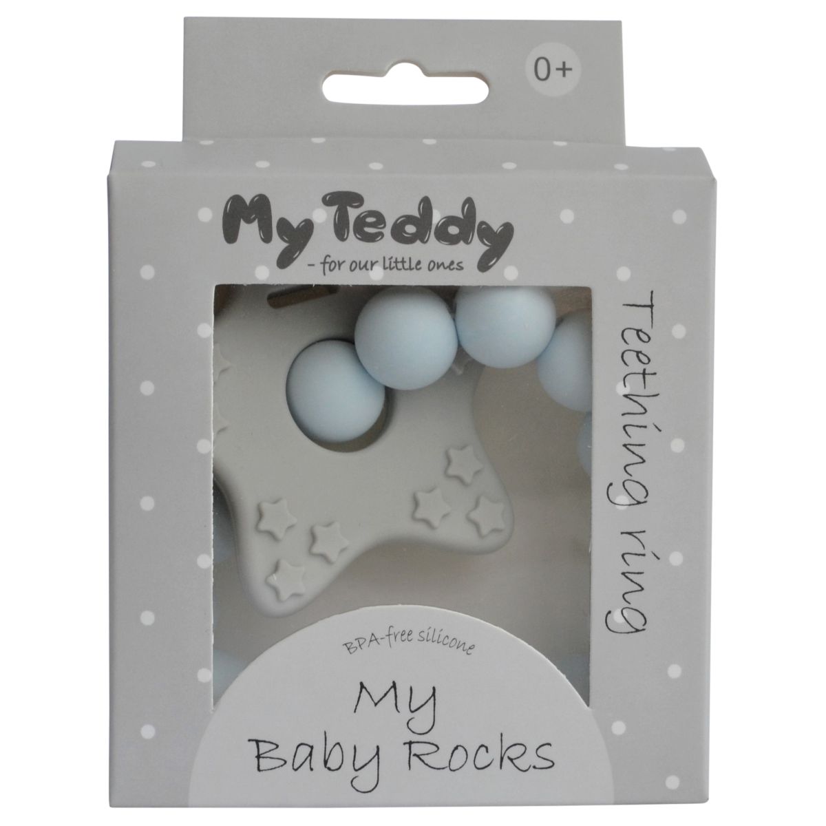 BITERING MY BABY ROCKS-DIAMOND TEETHER BLUE