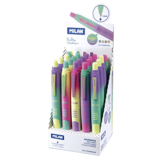 KULEPENN MILAN CAPSULE SUNSET DISPLAY 20 STK ASS KULEPENN MILAN CAPSULE SUNSET DISPLAY 20 STK ASS