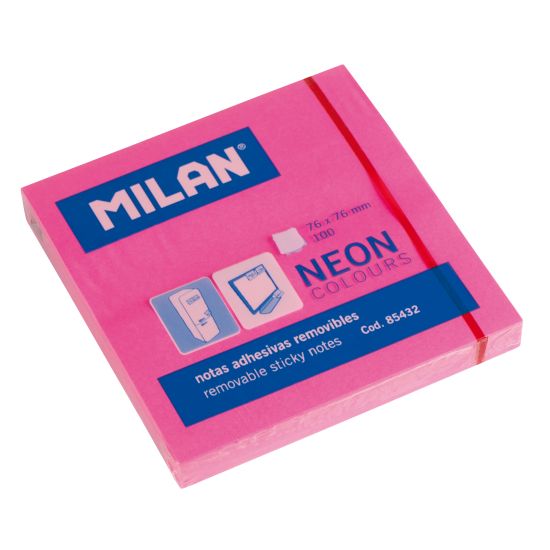 STICKY NOTES MILAN 76X76MM ROSA