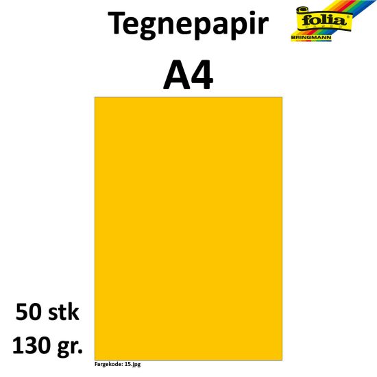 TEGNEPAPIR A4 50 ARK, 130G, SOLGUL TEGNEPAPIR A4 50 ARK, 130G, SOLGUL