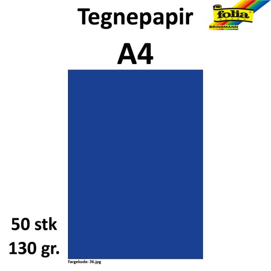 TEGNEPAPIR A4 50 ARK, 130G, MØRK BLÅ MARINE