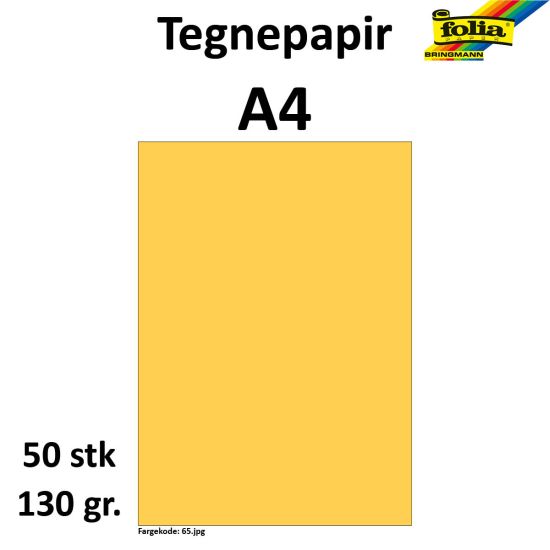 TEGNEPAPIR A4 50 ARK, 130G, MATT GULL TEGNEPAPIR A4 50 ARK, 130G, MATT GULL