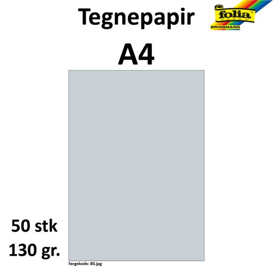 TEGNEPAPIR A4 50 ARK, 130G, LYS GRÅ TEGNEPAPIR A4 50 ARK, 130G, LYS GRÅ