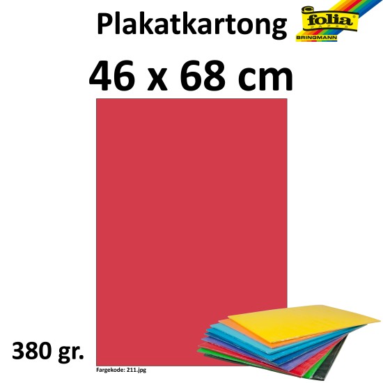 PLAKATKARTONG 380G, 48X68CM, RØD PLAKATKARTONG 380G, 48X68CM, RØD