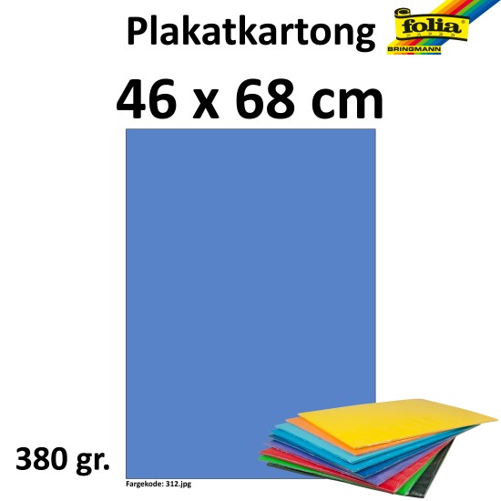 PLAKATKARTONG 380G, 48X68CM, LYSBLÅ