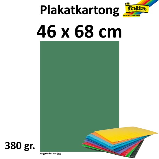 PLAKATKARTONG 380G, 48X68CM, EPLEGRØNN