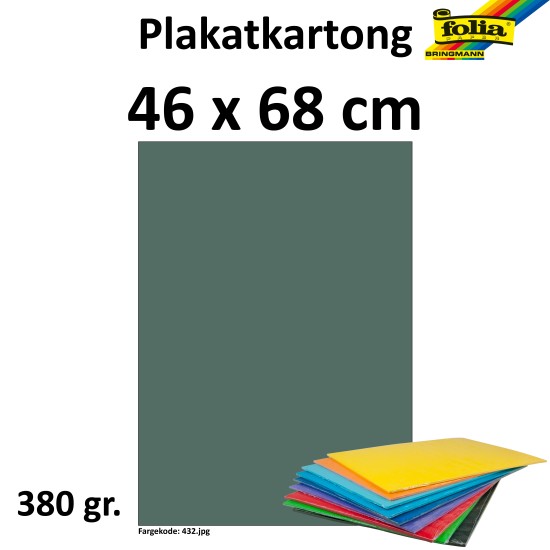PLAKATKARTONG 380G, 48X68CM, MØRK GRØNN