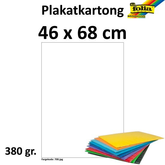 PLAKATKARTONG 380G, 48X68CM, HVIT