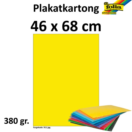 PLAKATKARTONG 380G, 48X68CM, FLUO GUL