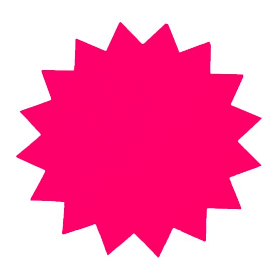 SALGSPLAKATER STJERNE, 18CM 300G 20 NEON ROSA