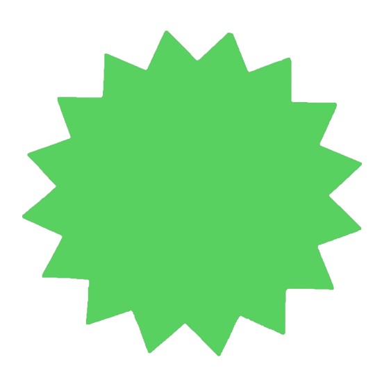 SALGSPLAKATER STJERNE, 18CM 300G 20  NEONGRØNN