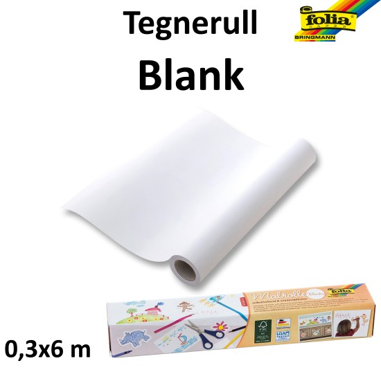 TEGNERULL SELVKLEBENDE BLANK 0,3 x 6 METER TEGNERULL SELVKLEBENDE BLANK 0,3 x 6 METER