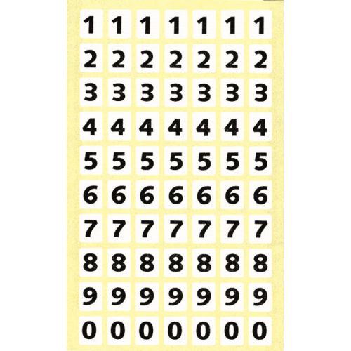 STICKERS TALL SORT/HVIT, 5MM 3 ARK, BSB