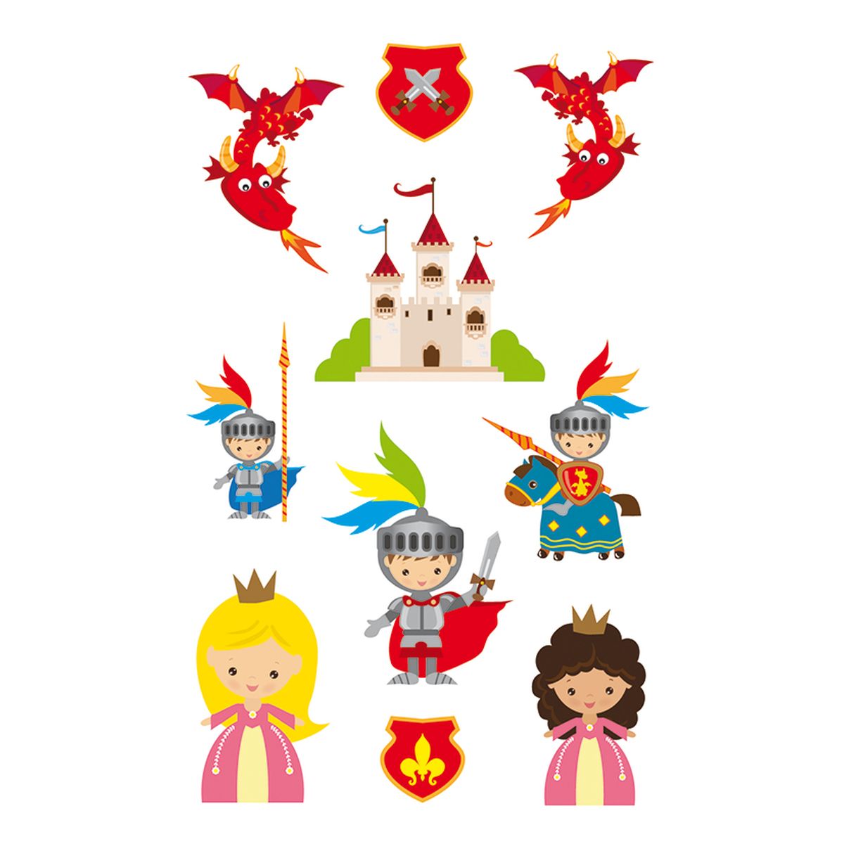 STICKERS RIDDER/PRINSESSER.3 ARK. BSB