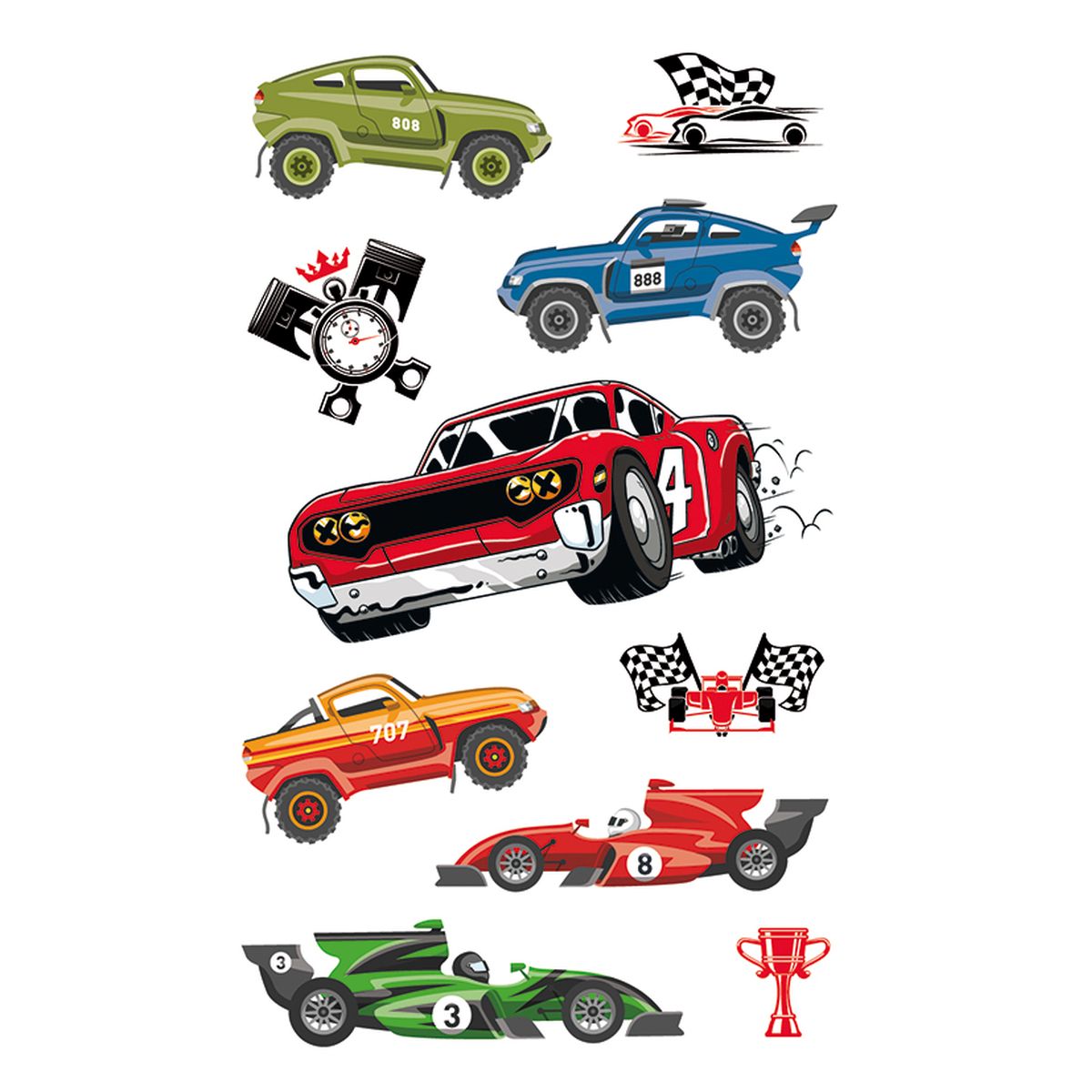 STICKERS RACERBILER 3 ARK. BSB