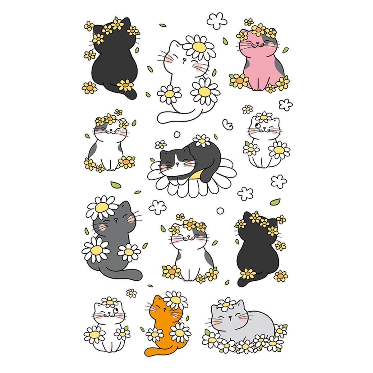 STICKERS SØTE KATTER.3 ARK. BSB