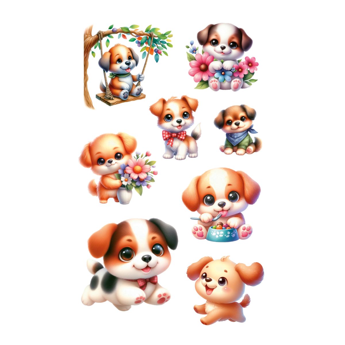 STICKERS SØTE HUNDER.1 ARK. BSB