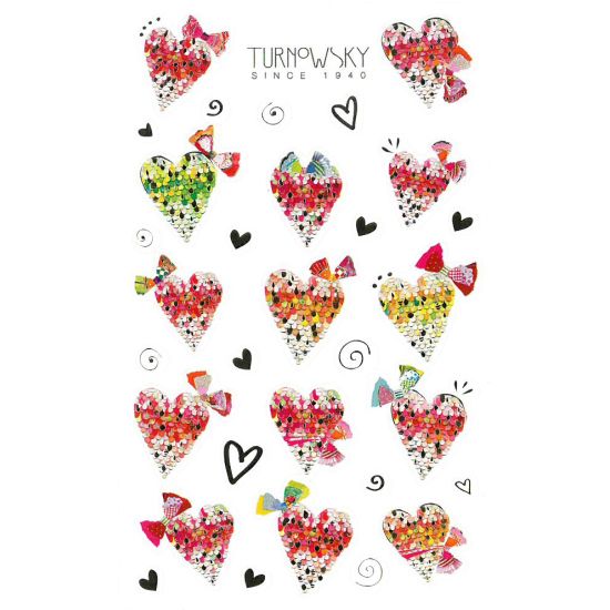 STICKERS HJERTE M SLØYFE,, 1 ARK BSB