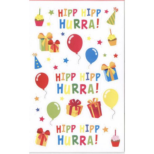 STICKERS BURSDAG, HIPP HIPP HURRA, BSB