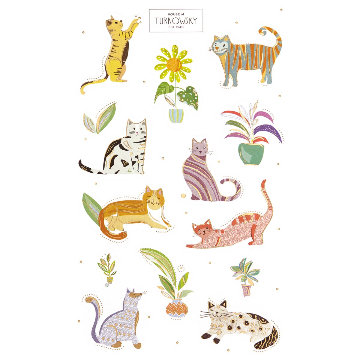 STICKERS KATTER MED GULL, 1 ARK, BSB STICKERS KATTER MED GULL, 1 ARK, BSB