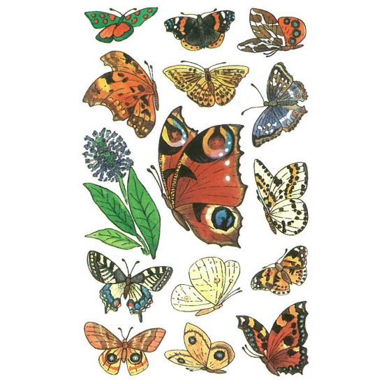 STICKERS SOMMERFUGLER, 3 ARK, BSB