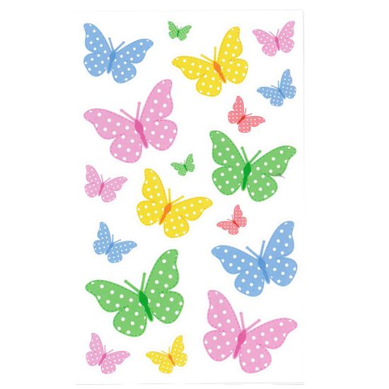 STICKERS PASTELL SOMMERFUGL, 3 ARK, BSB