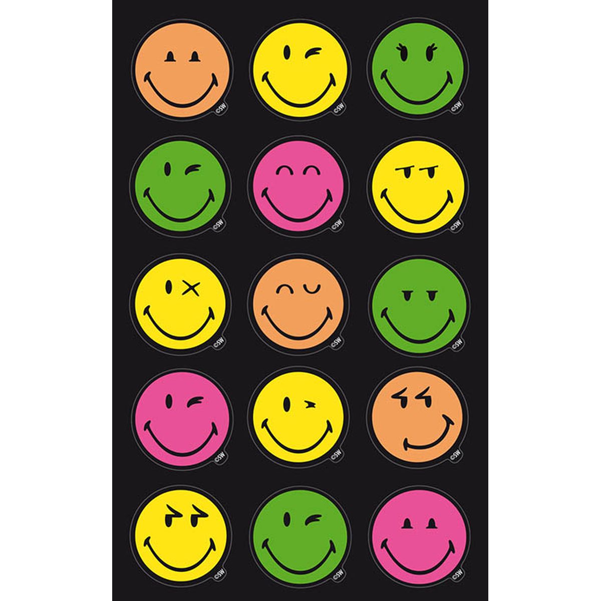 STICKERS SMILEY NEON, BSB