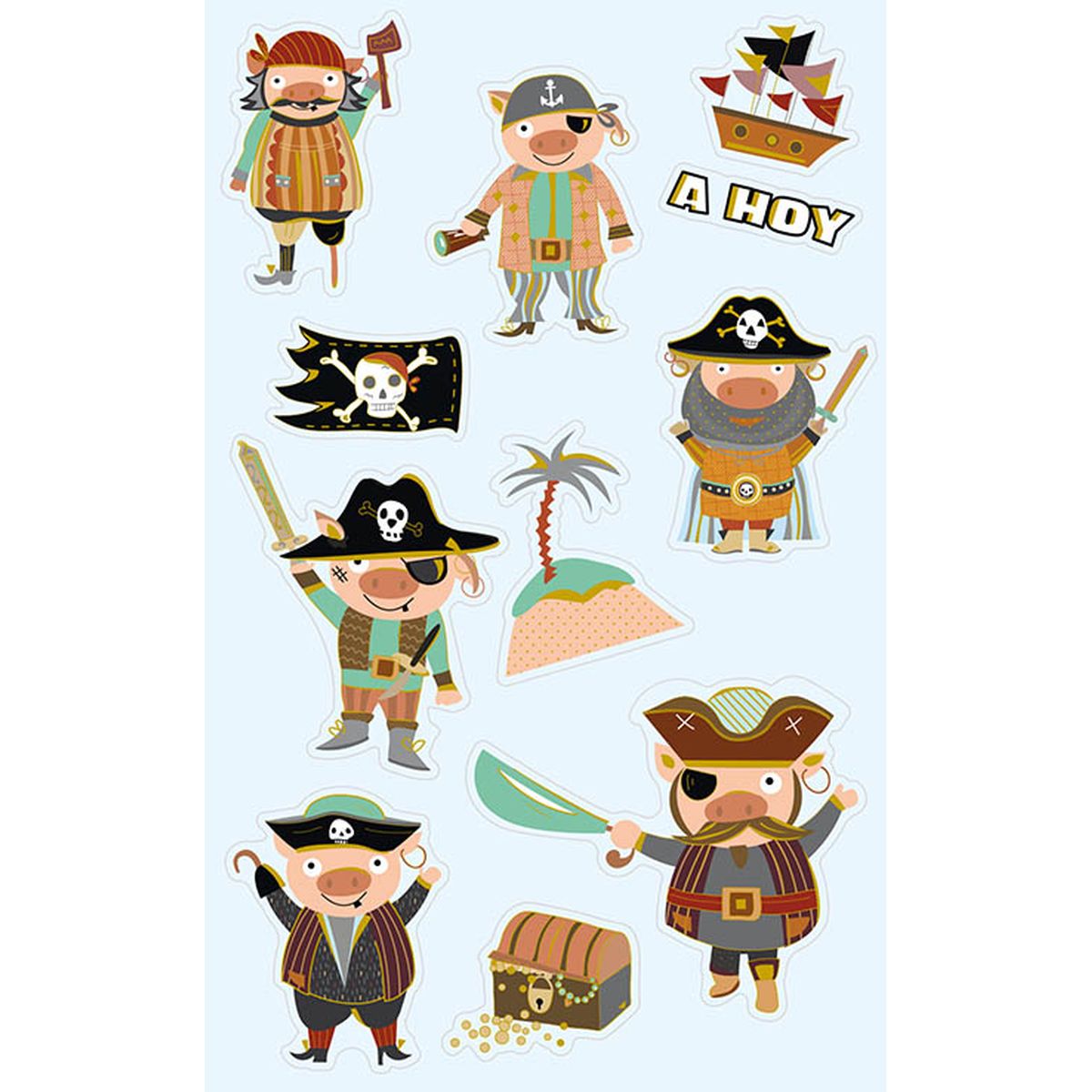 STICKERS PIRATER MED GULL, BSB