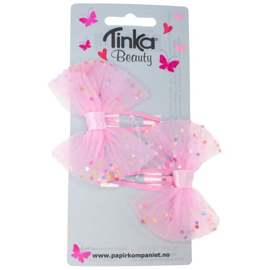 HÅRCLIPS ROSA SLØYFE 2 STK TINKA BEAUTY HÅRCLIPS ROSA SLØYFE 2 STK TINKA BEAUTY