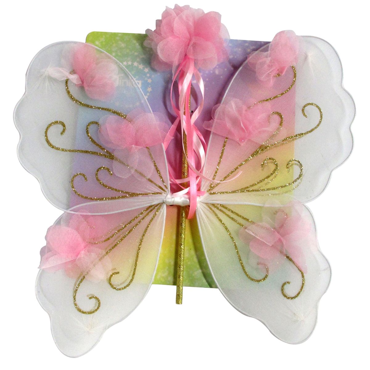 SOMMERFUGLVINGER/TRYLLESTAV HVIT/ROSA TINKA MAGIC SOMMERFUGLVINGER/TRYLLESTAV HVIT/ROSA TINKA MAGIC