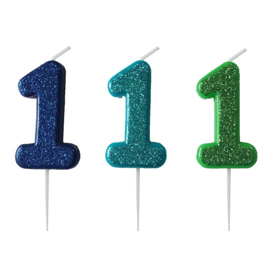 KAKELYS 1 M/GLITTER LYS BLÅ, MØRK BLÅ, GRØNN