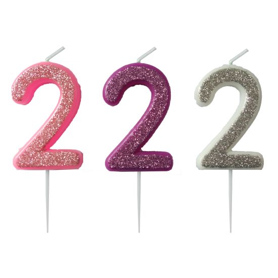 KAKELYS 2 M/GLITTER ROSA, LILLA, SØLV KAKELYS 2 M/GLITTER ROSA, LILLA, SØLV