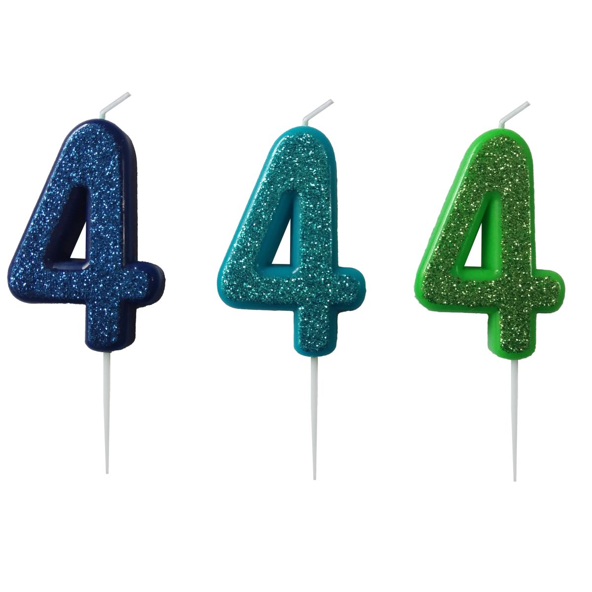 KAKELYS 4 M/GLITTER LYS BLÅ, MØRK BLÅ, GRØNN KAKELYS 4 M/GLITTER LYS BLÅ, MØRK BLÅ, GRØNN