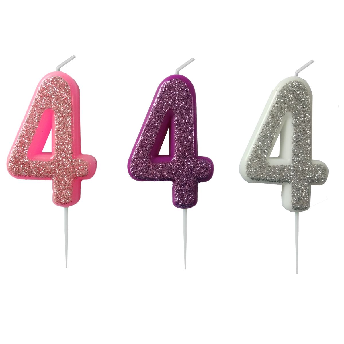 KAKELYS 4 M/GLITTER ROSA, LILLA, SØLV