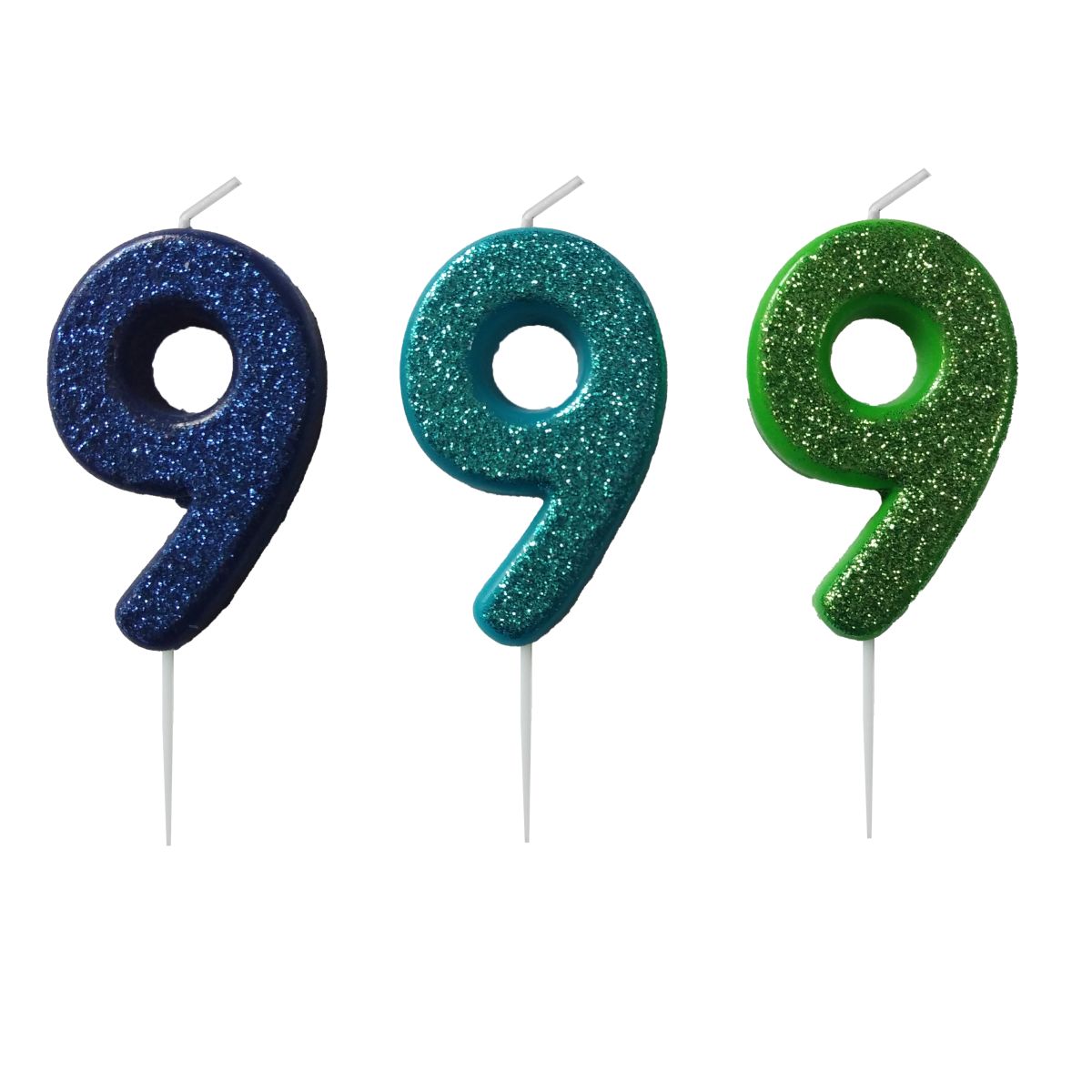 KAKELYS 9 M/GLITTER LYS BLÅ, MØRK BLÅ, GRØNN KAKELYS 9 M/GLITTER LYS BLÅ, MØRK BLÅ, GRØNN