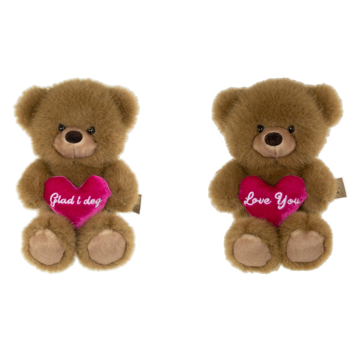 BAMSE M/ROSA HJERTE 15CM 2 ASS TINKA