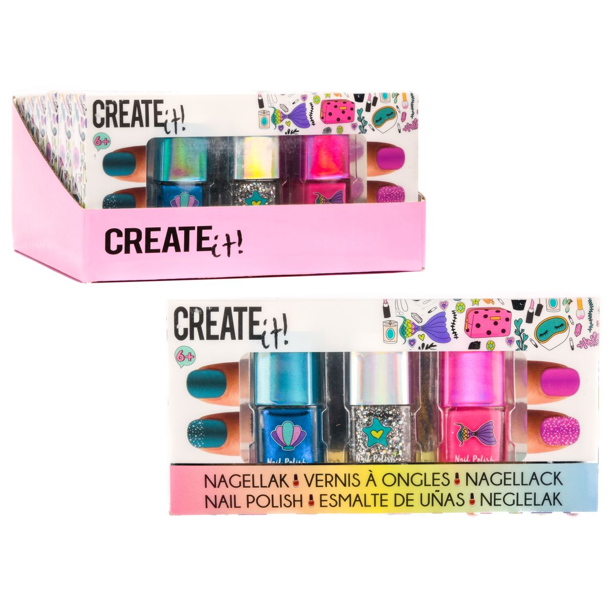 NAIL POLISH MERMAID 3-PACK DISPL CREATE IT!