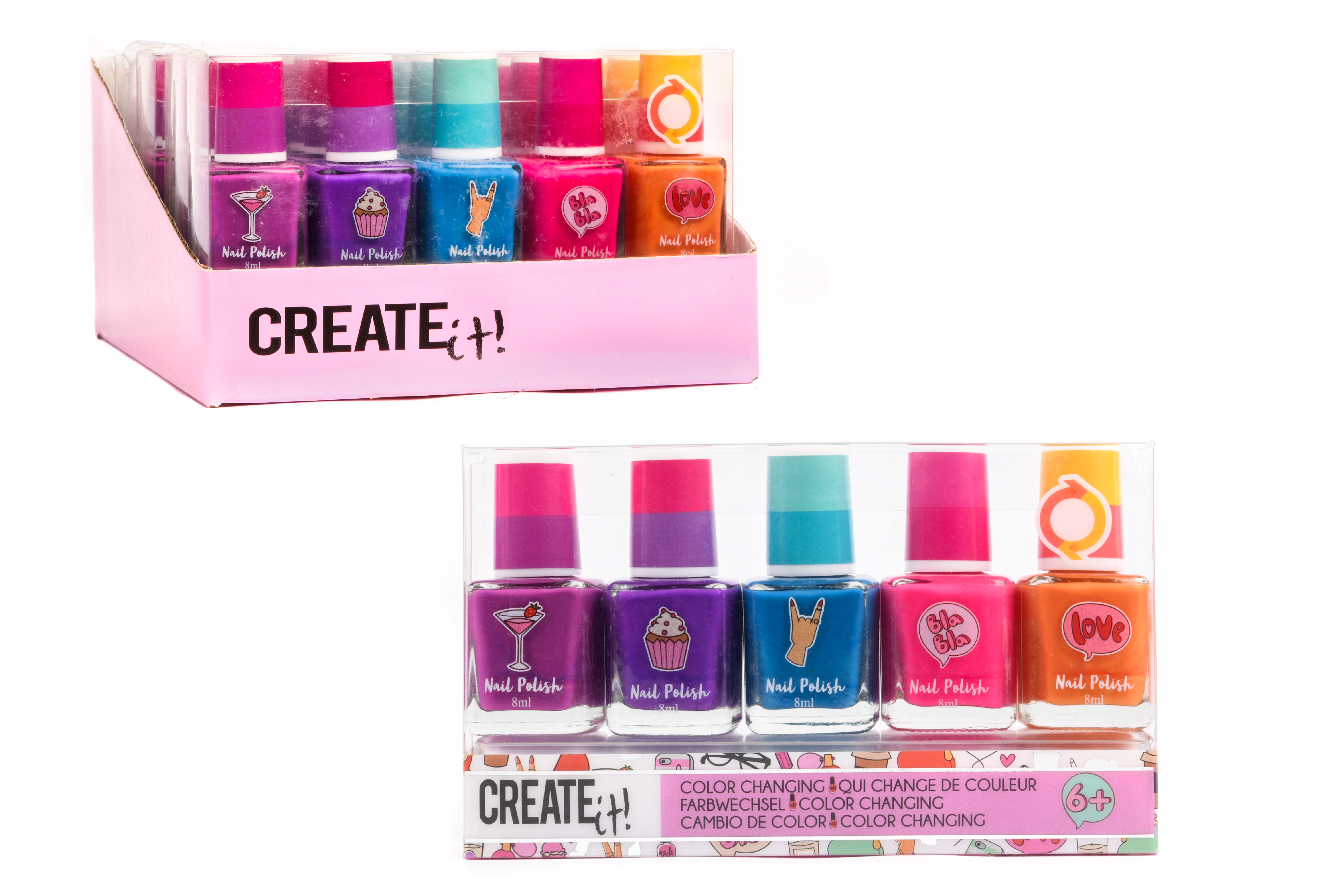 NAIL POLISH COLOR CHANGING 5-PACK DISPL CREATE IT