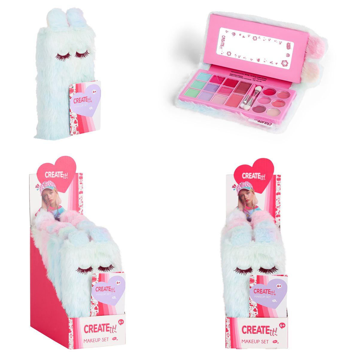 MAKE UP SETT ROUGE/GLOSS/ØYENSKYGGE I PLYSJETUI CREATE IT!