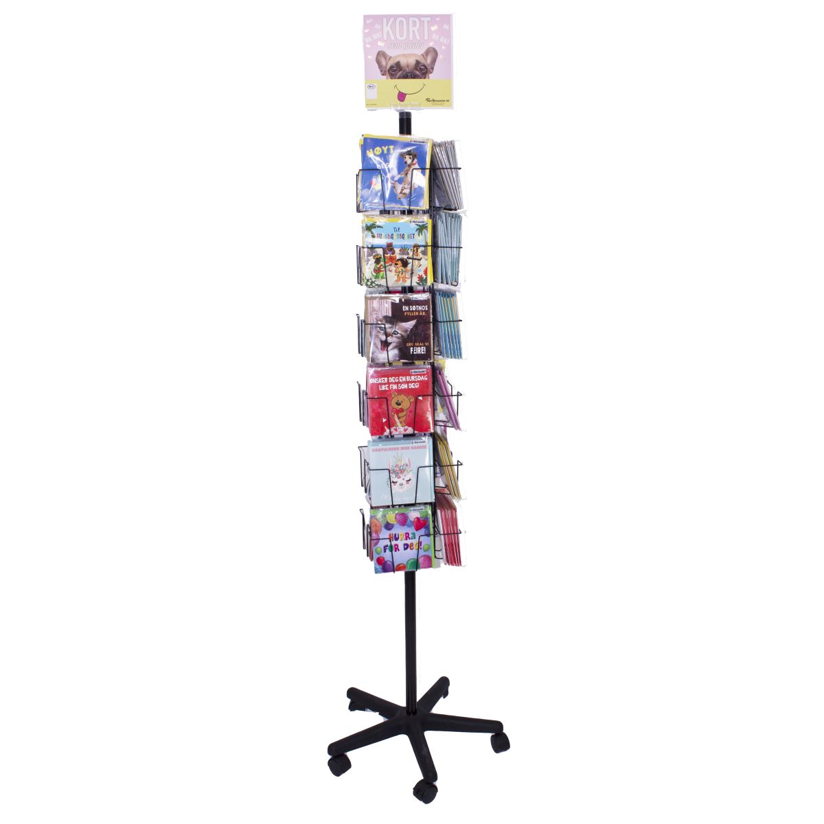 STATIV 24 LOMMER, KVADRATISKE KORT,SVART