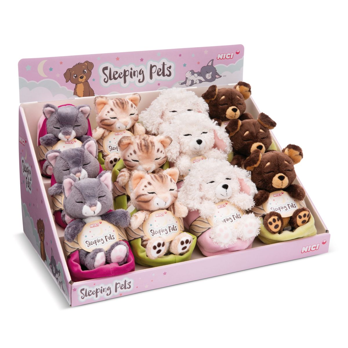SLEEPING PETS I DISPLAY 4ASSX3 HUND/KATT